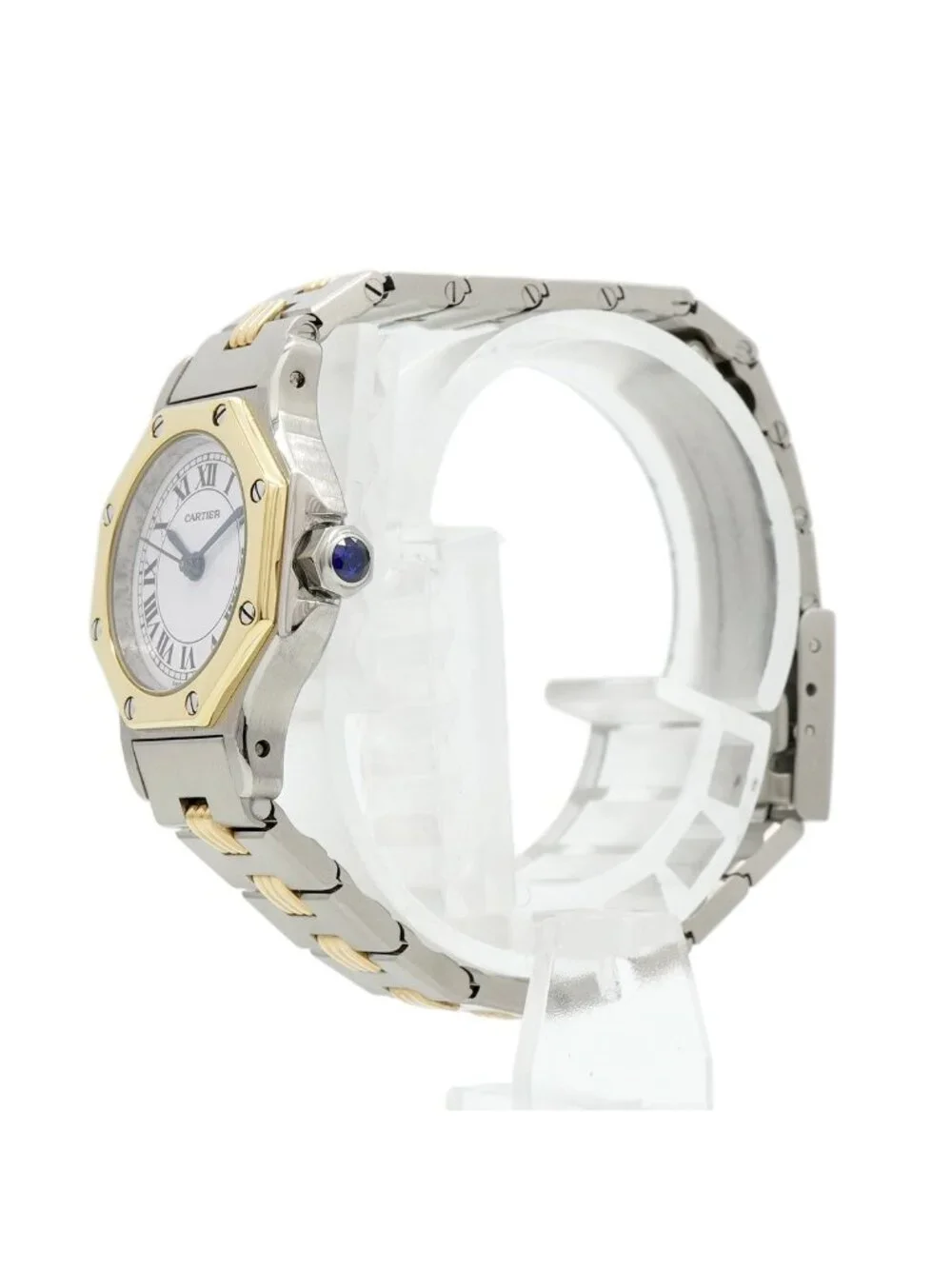 Cartier Santos Octagon SM Godron Bracelet White Dial Watch